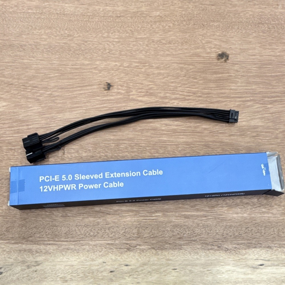 Agtray PCI-E 5.0 Sleeved Extension Cable 12VHPWR 12+4 Pin 350mm Black
